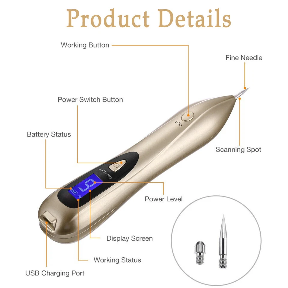Laser Plasma Pen Skin Tag Mole Freckle Removal Dark Spot Tattoo Wart Remover Pen - Image 3 of 4