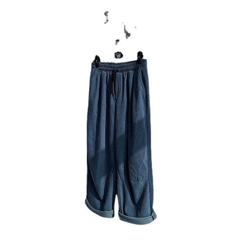 Mens Corduroy Baggy Straight Pants Retro Casual Loose Wide Legs Trousers Streets - Picture 8 of 28