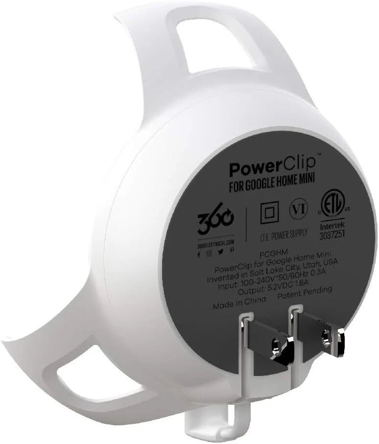 NEW - PowerClip Outlet Mount for Google Home Mini 1st GEN (Chalk) 360580 - Image 4 of 4
