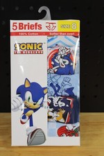 Sonic The Hedgehog Boys Cotton Brief Underwear-5 Pk-Size 8-NEW IN BOX