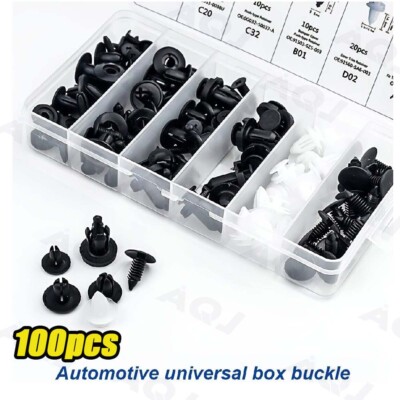 100pc Bumper Clips Auto Car Hole Plastic Rivets Fastener Fender Push Pin