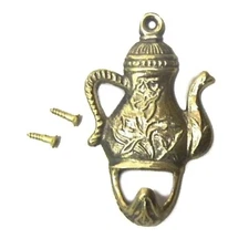 Solid Brass Kettle Key Hanger, Brass 3"