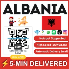 [eSIM] Albania esim e sim card travel sim card tarjeta esim dato data only🛜