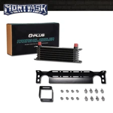 Aluminum Engine Oil Cooler Black w/ Mounting Bracket Kit Universal 7 Row 10AN