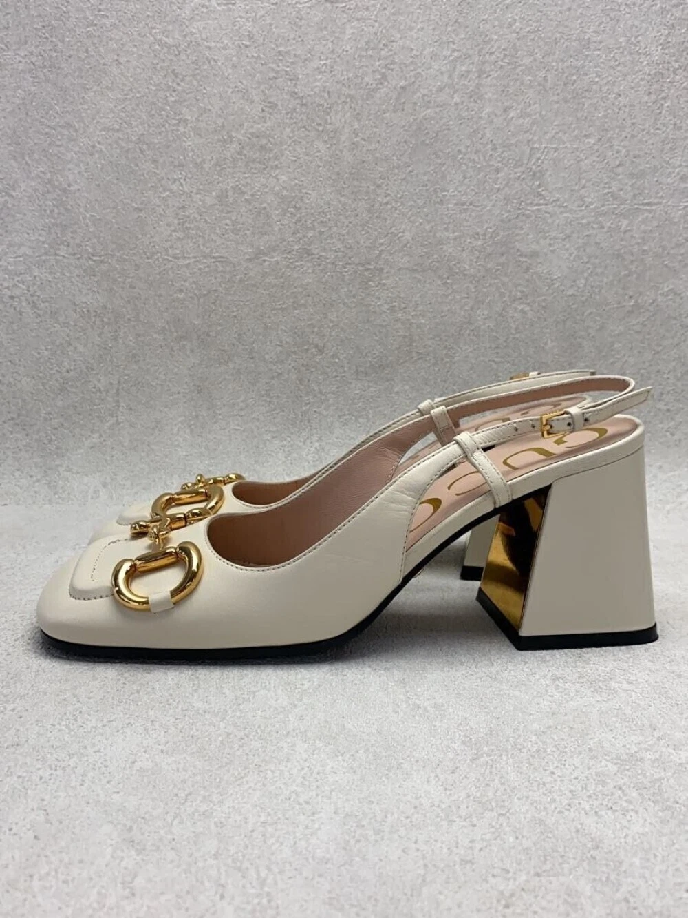 Escarpins/sandales GUCCI Horsebit/36,5/WHT/cuir/643892