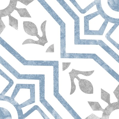 8x8 Bijoux Bleu Porcelain Pattern Art Deco Retro Modern Floor Tile (10PCS BOX)