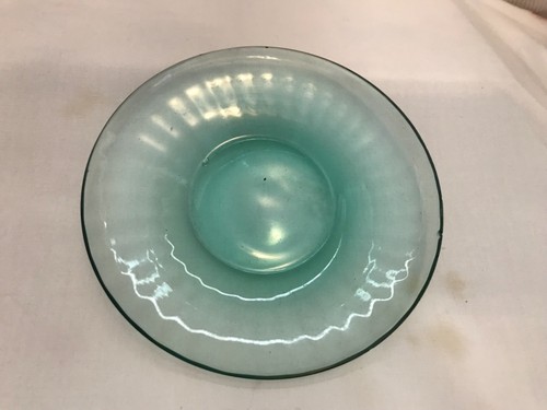 3 Vintage Depression Green Dessert Sherbet Cups Clear Stem with saucers - 第 4/5 張圖片