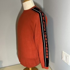 VTG 90s HARLEY DAVIDSON Motorcycles Heavy Crew Neck Sweater Orange MENS Sz L