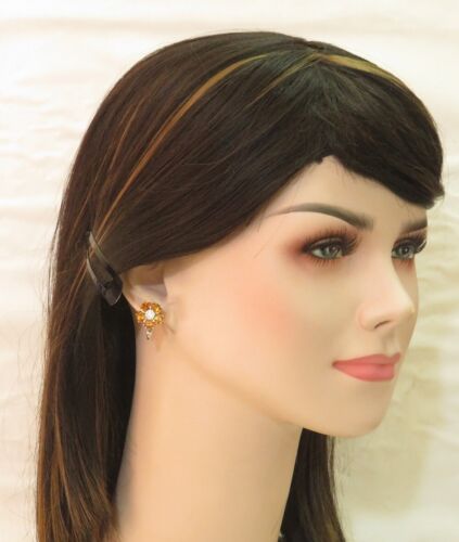 CITRINE, CZ Earrings 0.8" 925 Pure Silver Super Quality Eye-Catching Top Jewelry - Picture 2 of 2