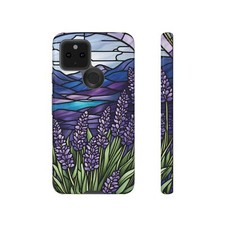 Google Pixel Phone Case Lavender Stained Glass - Tough Cases - Floral Aesthetic