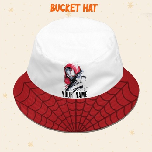 Custom Spiderman Miles White Logo Cap, Custom Disney Hat, Spiderman Baseball Cap