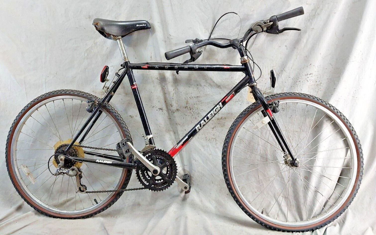 1992 Raleigh Assault Hybrid Bike 20.5" Large Steel Rigid Tri