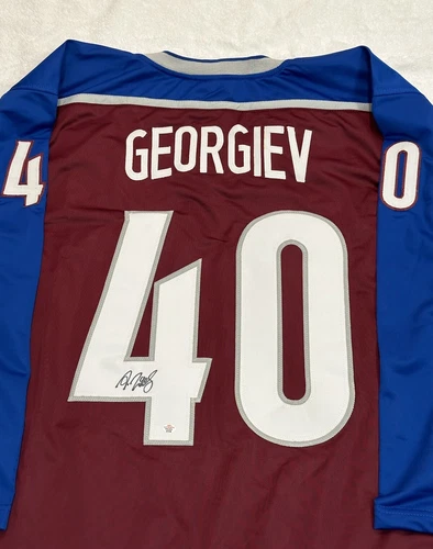 Alexandar Georgiev Signed Colorado Avalanche Hockey Jersey COA