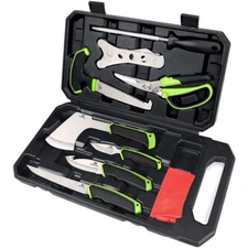 Mossy Oak 10 PIECE Hunting Field Dressing Kit w/Storage Case Alloy Steel Blade