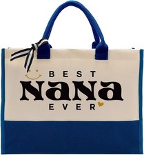 EDCTO Canvas Beach Tote Bag Cotton Reusable Best Nana Ever Birthday Gift Women