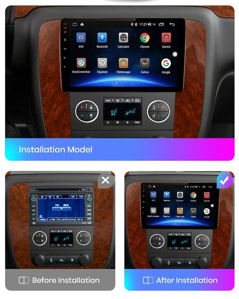 2+64 Para Chevrolet Tahoe 2007-2013 Android 14 Carplay Coche Estéreo Radio GPS Navegación Foto 3 de 4