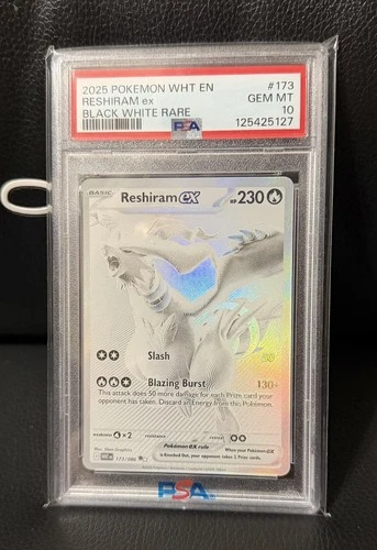 pokemon white flare reshiram ex 173/086 psa 10