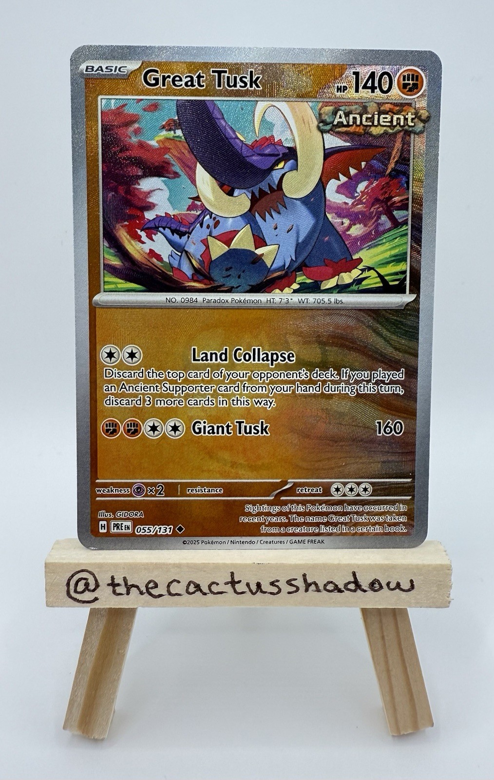 Prismatic Evolutions Reverse Holo Great Tusk (Master Ball Pattern) 055/131 - NM