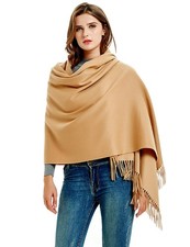 Wool Shawl Large Thick Pashmina Travel Scarf Winter Wraps for Women