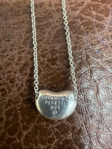 Tiffany & Co. Sterling Silver Elsa Peretti Bean Necklace Pre-Owned