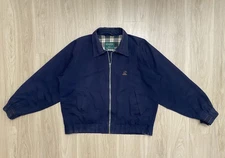 VTG Woolrich Ducks Unlimited Harrington Jacket Men's XL Deep Navy Plaid Lining