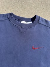 Vintage 90s Nike Swoosh Pullover Crewneck Sweatshirt Size Large