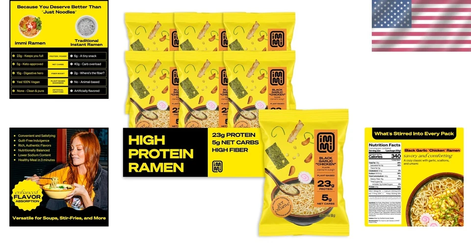 Cozy Black Garlic "Chicken" Ramen, High Protein - 6 Meals - Image 2 of 4