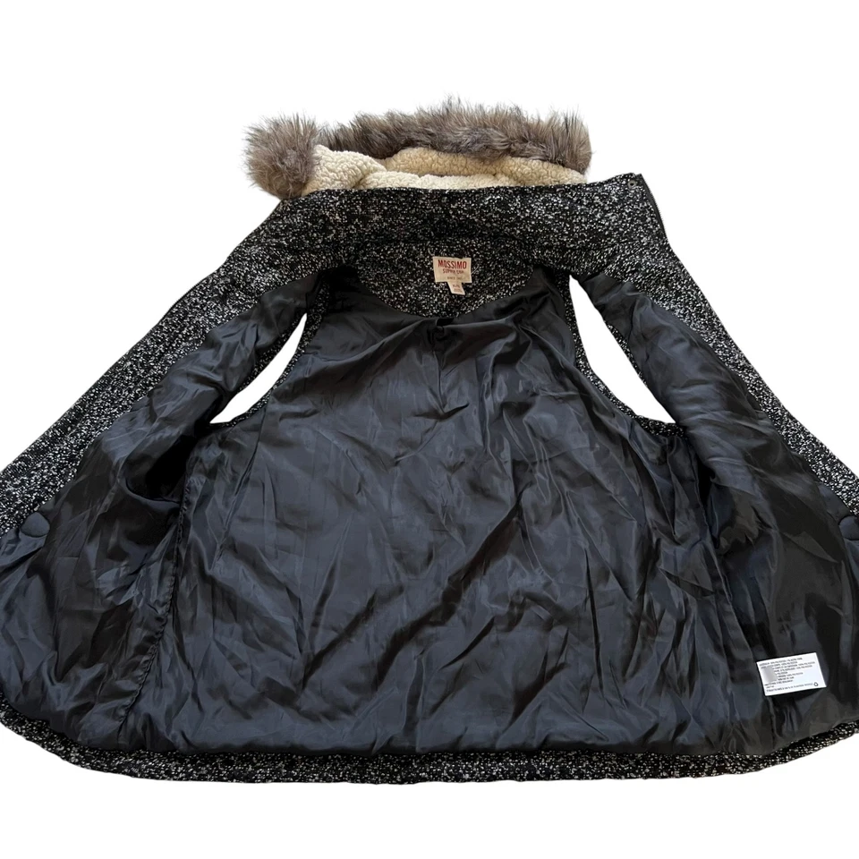Mossimo Supply winter vest womens XL hooded sherpa black white toggle zip up - Image 3 of 4