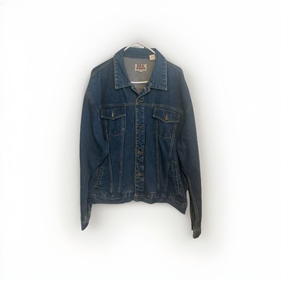 Vtg Ely Outerwear Jacket Men s Large 90 s Cowboy Trucker Distressed Denim Blue