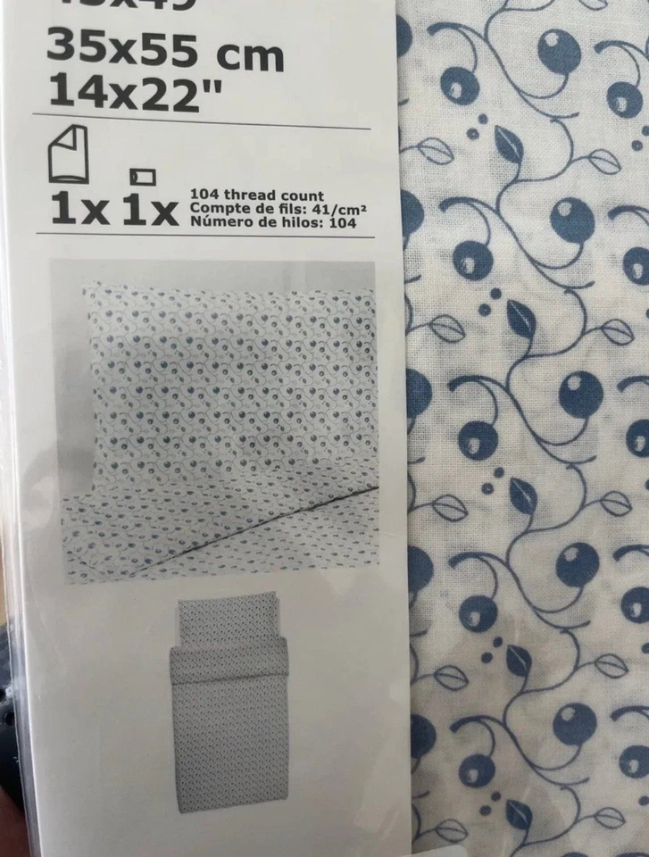 Funda nórdica/funda de almohada para cuna Ikea Gulsparv con estampado de arándanos 804.270.70 nueva azul Foto 4 de 4