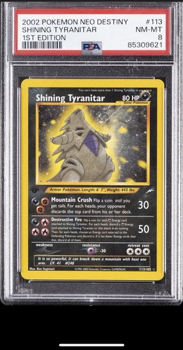 Shining Tyranitar (1st Edition) graded PSA 8 for sale on eBay