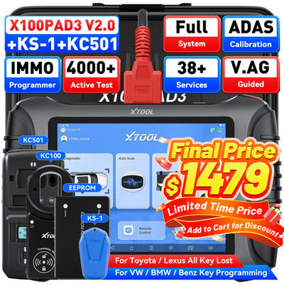 XTOOL X100 PAD3 V2.0 + KS-1 + KC501 Key Programmer Auto Diagnostic Tool Scanner