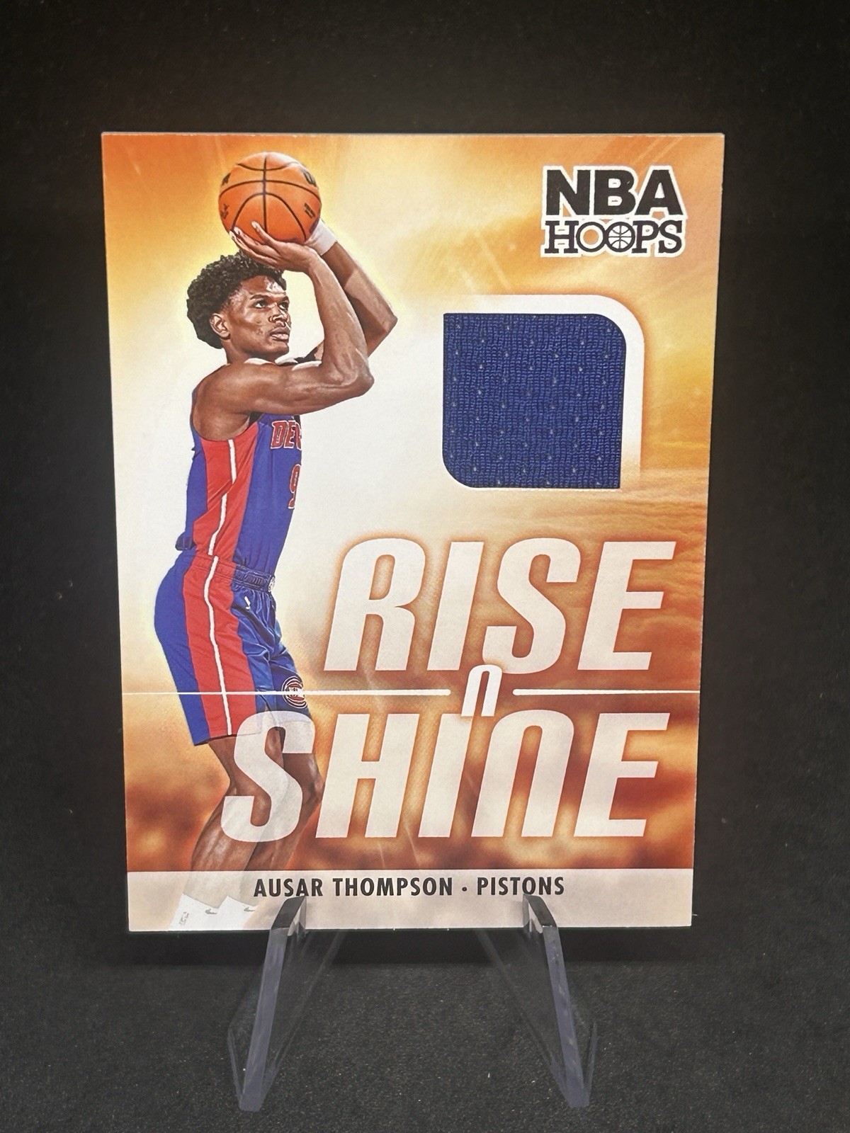 2023-24 Panini Hoops Ausar Thompson Rise N Shine Patch RC Rookie #RS-ASR Pistons