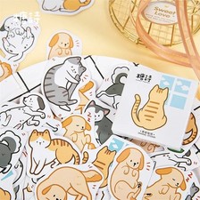 45pcs Kawaii Cat Dog Daily Life Mini Paper Stickers Set Scrapbooking Journal