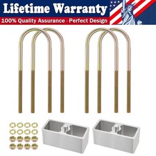 Leaf Spring Lowering Block Kit 2" Inch Drop with U-Bolts Hardware Universal New