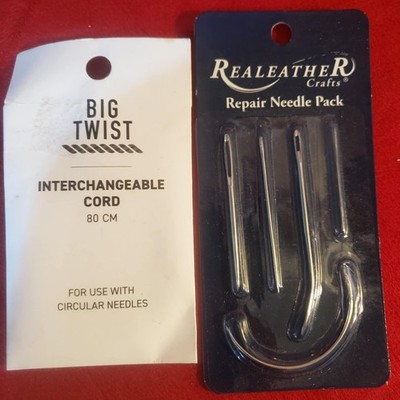 Assorted Set of Repair Hand Sewing Curved & Straight 5 Needle Pack 80cm cord