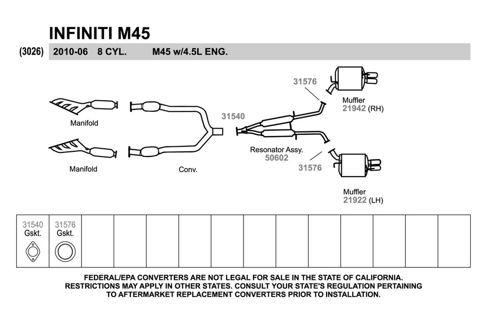 For Infiniti M35 06-10 Exhaust Muffler Quiet-Flow Passenger Side Steel Oval - Изображение 4 из 4