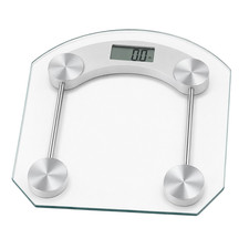 Digital Bathroom Scale 396 lb/180kg Glass LCD Body Weight Step-On Accurate