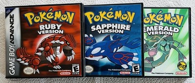 Pokemon Ruby, Sapphire, Emerald Case Only 3 Pack Game Boy Box Nintendo DS Sized