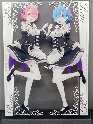 Banpresto Re:Zero Rem & Ram Acrylic Art Board - 9 1/2  X 7  - 2018