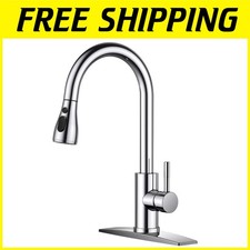 Polished Chrome Kitchen Sink Faucet with Pull Out Sprayer