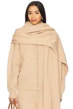 Ser.o.ya Avalon Jacket knit zip up matching scarf tan NWT size XXS  $498msrp