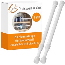 2x Ausziehbar Spannstange 25,5-43cm ohne Schrauben Klemmstange für zb. Wohnmobil
