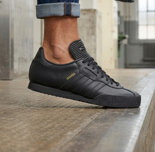 Image of Mens Adidas Super Samba Sizes 7 - 12 Originals Leather All Black BNIB ASSAB01