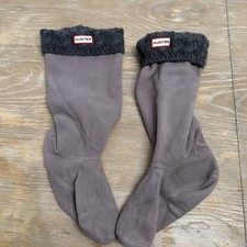 Hunter Tall Boot Liners Inserts Gray M Fleece Knitted Cuffed