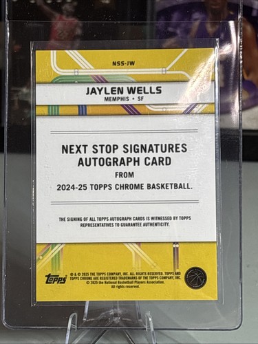 2024-25 Topps Cromo Oro Rifrattore Geometrico /50 🔥 Jaylen Wells Rookie Auto RC - Foto 2 di 2