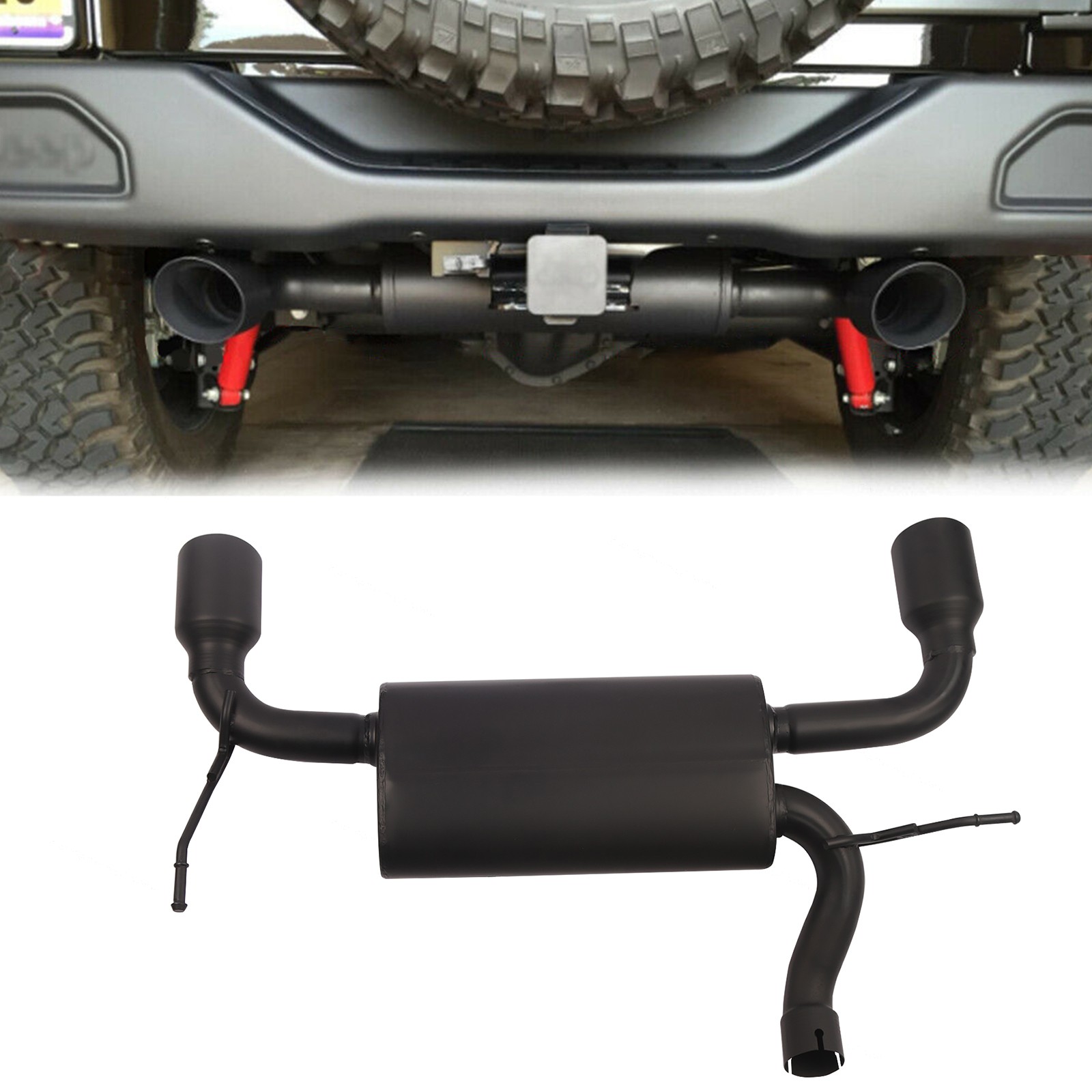 Exhaust Muffler System For 2007-2017 Jeep Wrangler JK 2/4Door Dual Axle Back