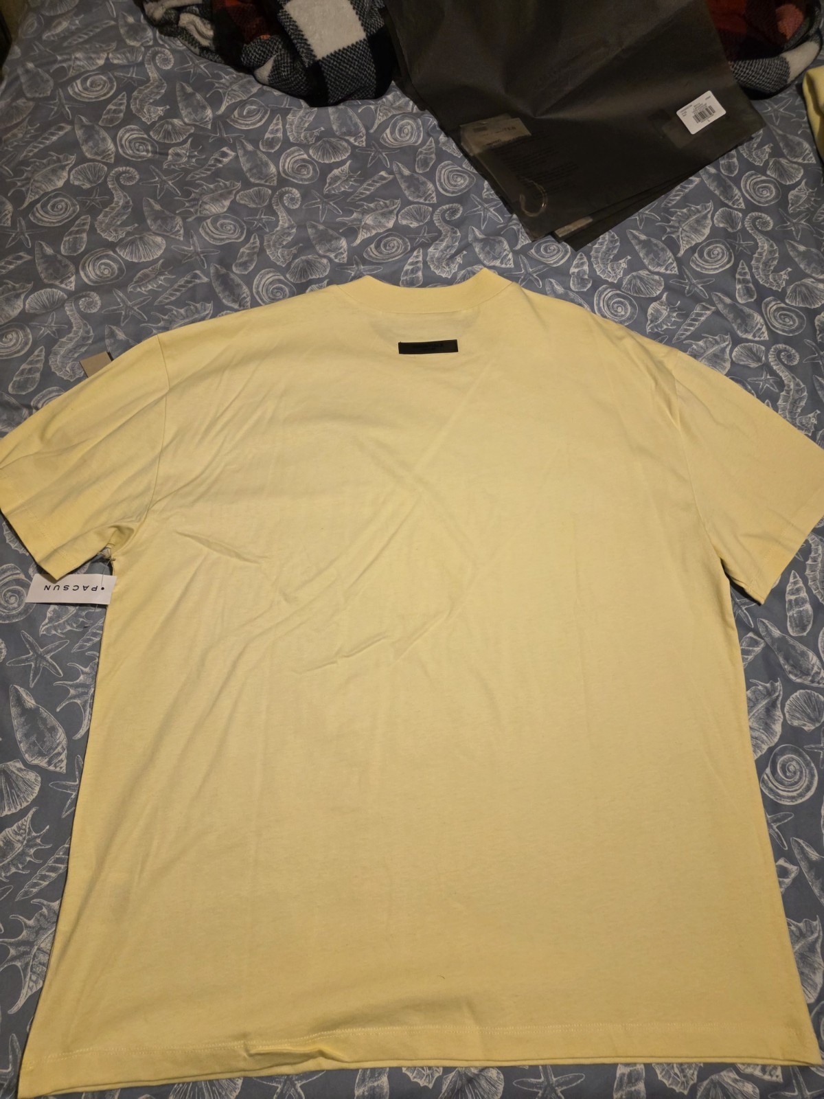 Essentials Fear of God Canary Yellow Cotton Jersey Logo Men's T-Shirt Size L thumbnail 2