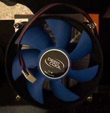 Deepcool CPU Fan with Aluminum Heatsink, Black/Blue Plastic Fan