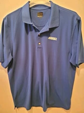 Anixter Logo 2XL Greg Norman Polo Shirt Blue w/White Embroidery